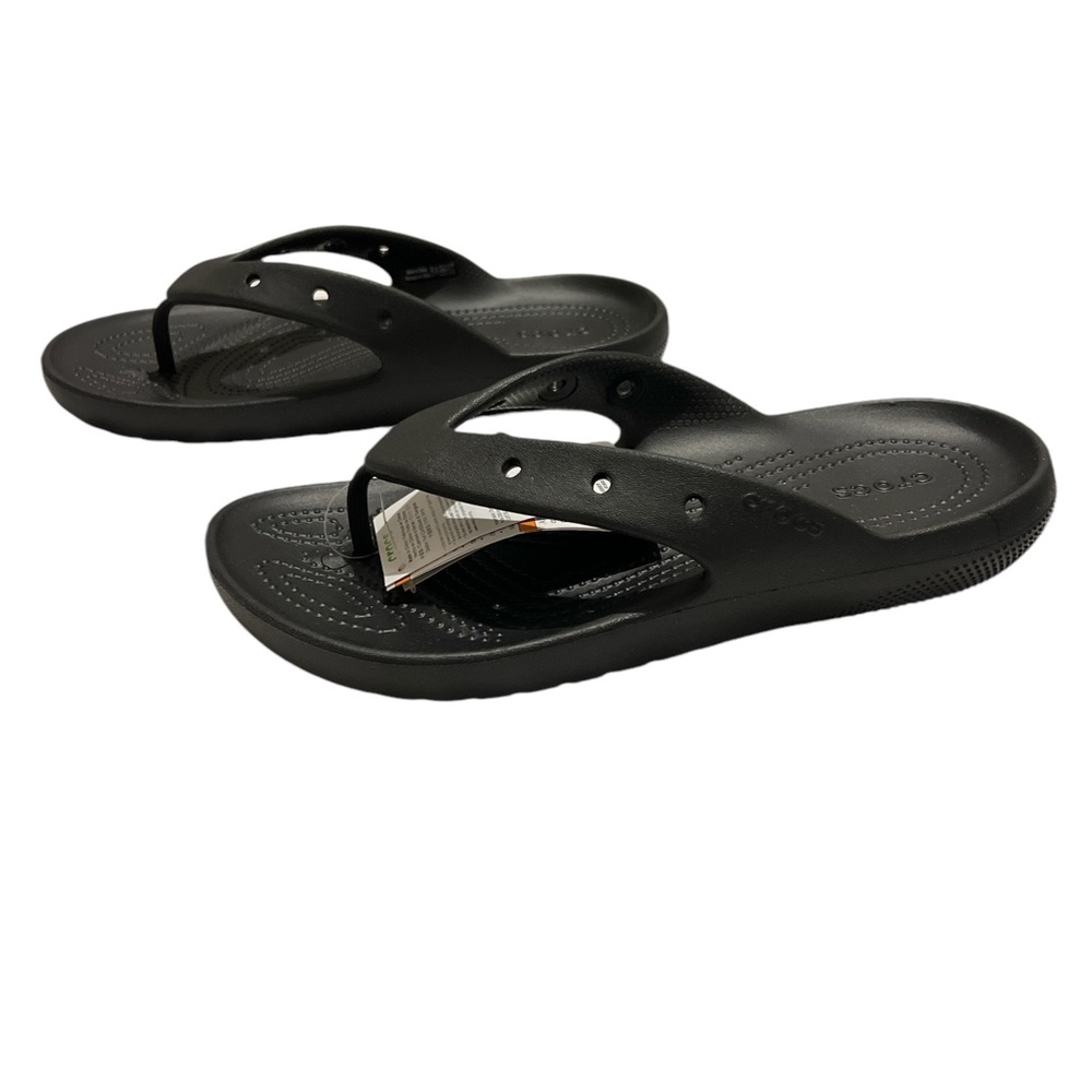 Crocs classic flip flops black with charms size 8 women’s/ 6 men’s. - Picture 3 of 7